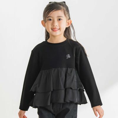 シフォン2段フリル 長袖カットソー(95~160cm)