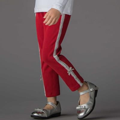 【お揃い】サイドリボンレースリブレギンス(95~150cm)