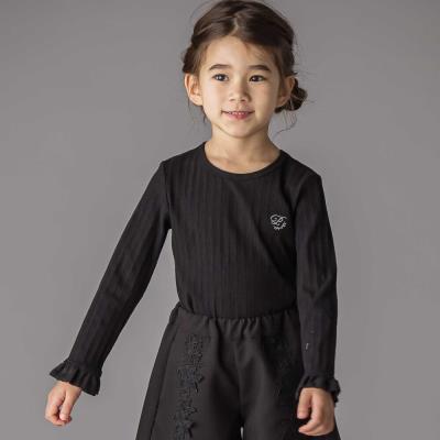 フリル袖リブロングTシャツ(95~150cm)