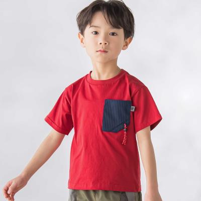 格子タフタポケット付きコードTシャツ(95~160cm)