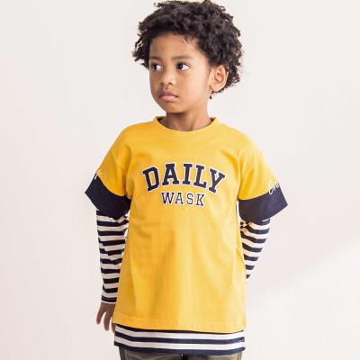 ロゴパッチＴシャツ＋ボーダーロンＴ セット(100~160cm)