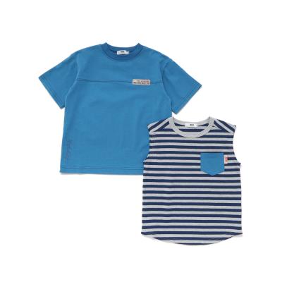 ロゴTシャツ＆ボーダータンクトップセット(110~160cm)