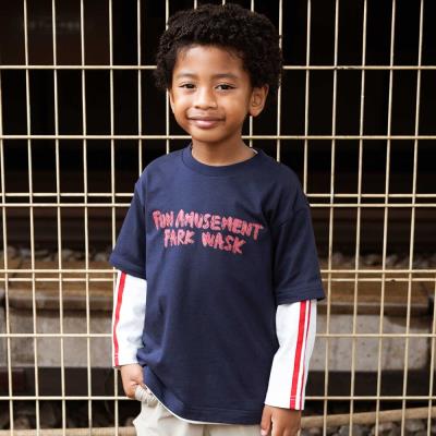 ロゴプリントBIG半袖Tシャツ＆袖テープ長袖Tシャツセット(100~160cm)