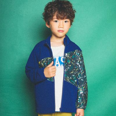 ペンキ柄切り替えジャケットブークレジャージー(100~160cm)