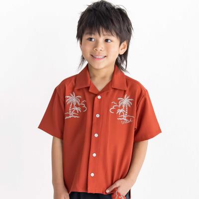 パームステッチロゴ オープンアロハシャツ(110~160cm)