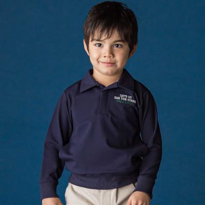 襟付き裏チェックトレーナー(110~160cm)