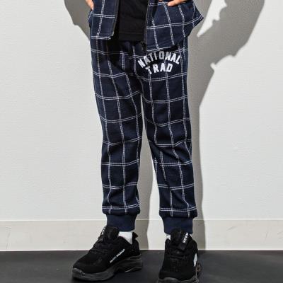 お揃い】ロゴ裾ゴムダブルジャガードニットパンツ(100~160cm