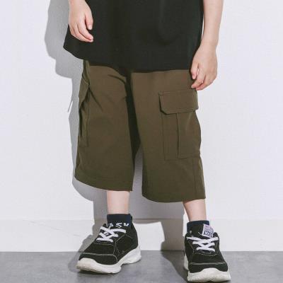 6分丈ガラ切り替えリップストップカーゴパンツ(100~160cm)