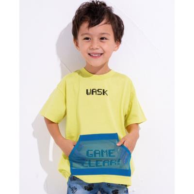 メッシュ天竺ポケットビッグTシャツ(90cm～100cm)(90cm イエロー