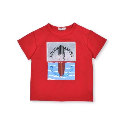 売れ筋アイテムラン 接触冷感】サーフボードプリントパッチワークTシャツ(100~160cm トップス