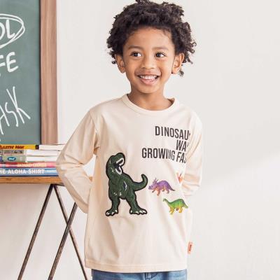 ベア天竺 恐竜サガラワッペンプリントTシャツ(100~160cm)(100cm