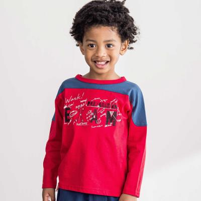 バイカラー手書き風ロゴ天竺Tシャツ(100~160cm)