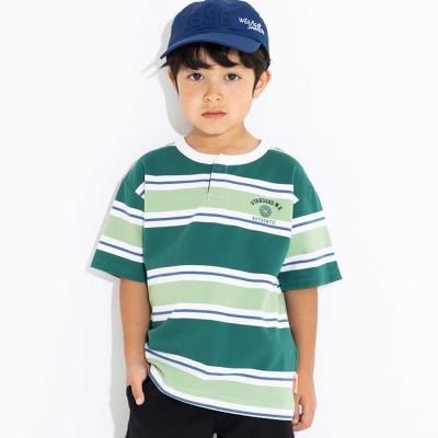 ヘンリーネックカノコマルチボーダーTシャツ(110~160cm)