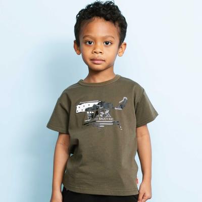 【接触冷感】WASKマーク ブラッシュタッチ プリント Tシャツ (100~160cm)