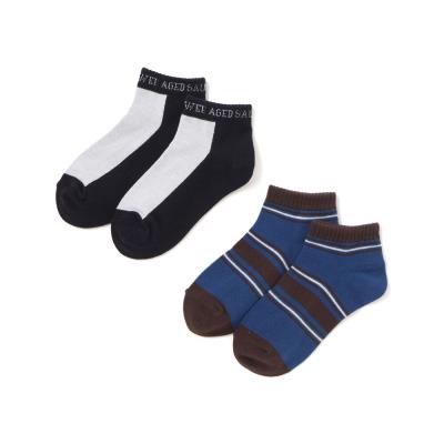 バイカラー＆マルチボーダーショートソックス(15~24cm)