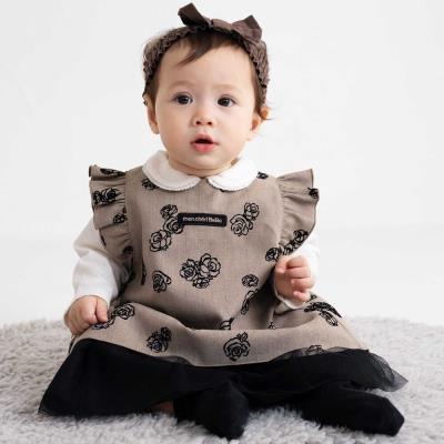 【ギフトボックス付】バラリボン総柄スタイ&チュールスカートセット(60~80cm)