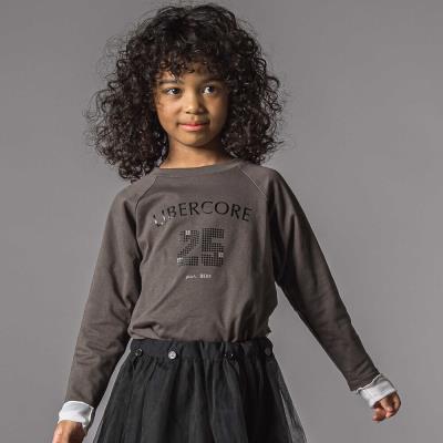 ナンバーロゴ入りTシャツ＋重ね着シアーTシャツセット親子お揃い(110~140cm)