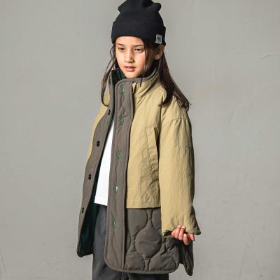 コットンナイロングログランアウタージャケット＋キルトロングジャケットセット親子お揃い(95~140cm)