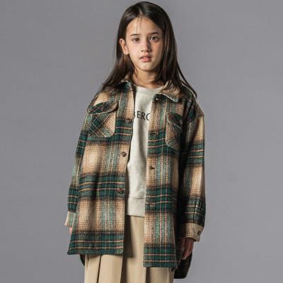 タータンチェックロングシャツ親子お揃い(95~140cm)