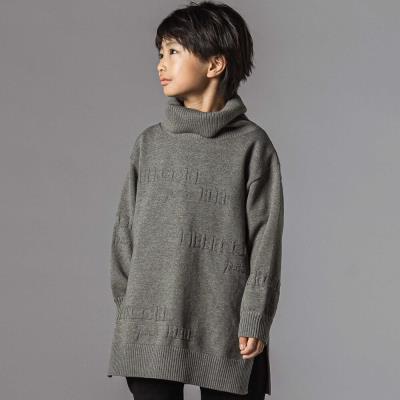 ロゴジャガードタートルネックロングセーター親子お揃い(95~140cm)