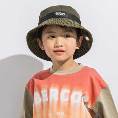 【UVカット】メッシュ×ナイロン切り替えハット親子お揃い(54~56cm)