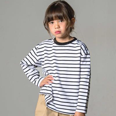 バスクボーダー柄長袖Tシャツ親子お揃い(95~140cm)