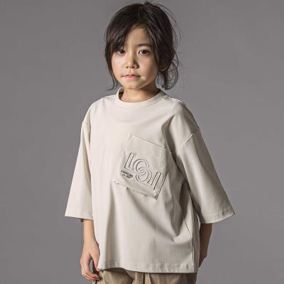 ナイロンカノコBIGロゴポケット半袖ワイドTシャツ親子お揃い(110~140cm)