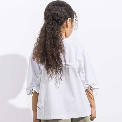 天竺リップストップ切り替えドロスト半袖Tシャツ親子お揃い(110~140cm)