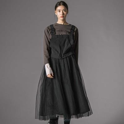 チュールスカートセパレートリップストップジャンパースカート大人親子お揃い(140~160cm)