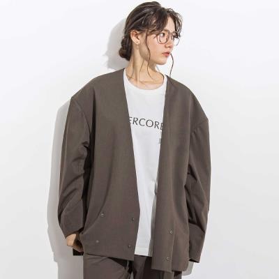 サージノーカラーリラックスダブルジャケット 親子お揃い 大人(140~175cm)