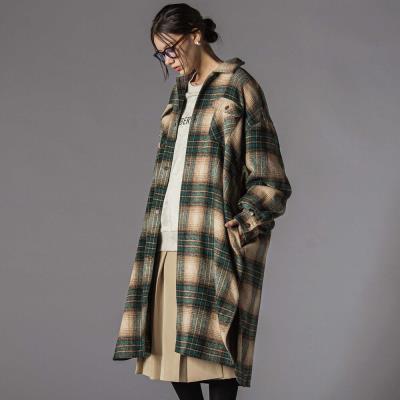 タータンチェックロングシャツ大人親子お揃い(145~160cm)