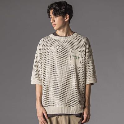 メッシュ編みサマーニットプルオーバー大人親子お揃い(140~175cm)