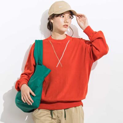 強撚糸スウェット風カラーニットプルオーバー親子お揃い 大人(140~175cm)