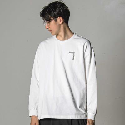 パッチ刺しゅうプリント天竺長袖Tシャツ大人親子お揃い(145~175cm)