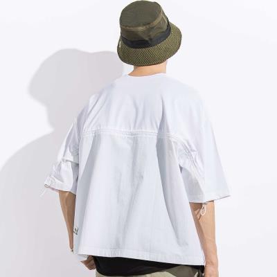 天竺リップストップ切り替えドロスト半袖Tシャツ親子お揃い大人(140~175cm)