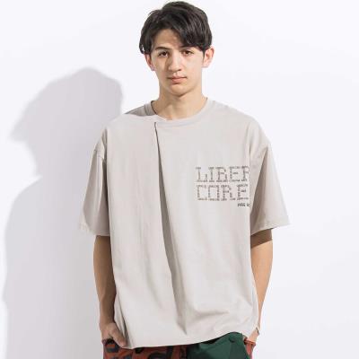 フロントタックロゴプリント天竺半袖Tシャツ親子お揃い大人(140~175cm)