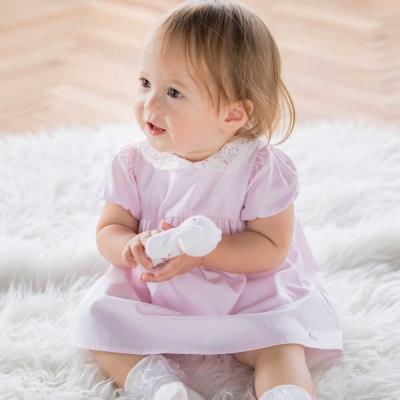 【お揃い】襟レースシャンブレーワンピース＋ブルマ 2点セットベビー(70~90cm)