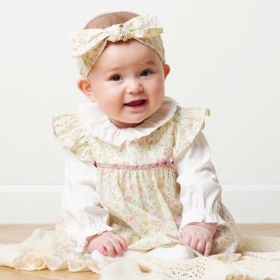 【お揃い】フリル袖 小花柄ワンピース＋ブルマ 2点セットベビー(70~90cm)