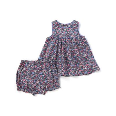 【日本製】【お揃い】リバティプリント（PETAL & DAISY）ワンピース＆ブルマセット ベビー (70～90cm)