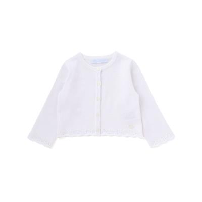 【日本製】【お揃い】ドラロン綿飾り編み長袖カーディガン(70-90cm)