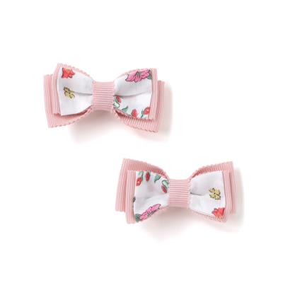 【日本製】【お揃い】リバティ(BluebellFields)プリント ヘアクリップ２点セットベビー