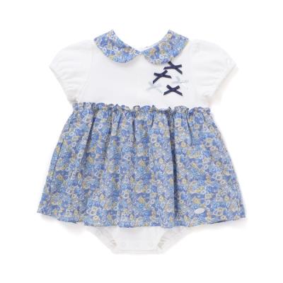 【お揃い】リバティ(leontyne dream)プリントタナローンスカート付きリボンカバーオールベビー(70-80cm)