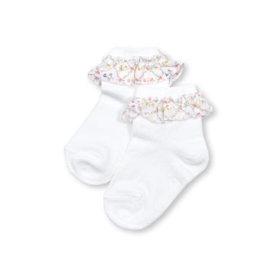 【日本製】ドビーフラワープリントソックスベビー(8~13cm)