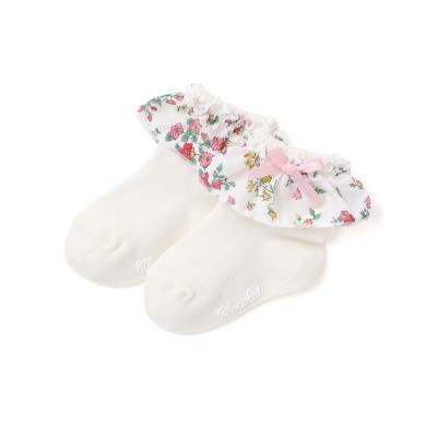 【日本製】【お揃い】リバティ(BluebellFields) タナローンフリルソックスベビー(8~13cm)