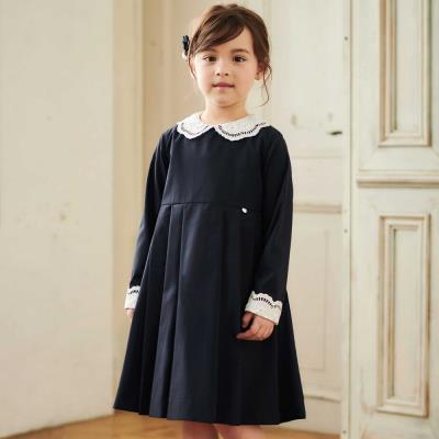 サイロコンパクトツイルレース襟袖ワンピース(110~130cm)