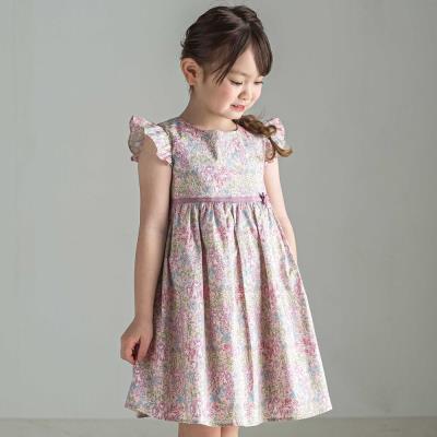 【日本製】【お揃い】リバティ(SweetPeaLeaf)プリントタナローン袖フリルワンピース(90~140cm)