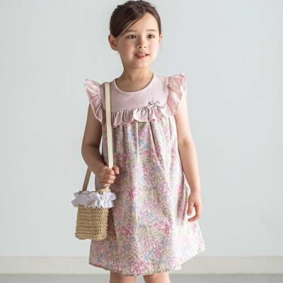 【日本製】【お揃い】リバティ(SweetPeaLeaf)プリントタナローンスムース切り替えワンピース(90~140cm)