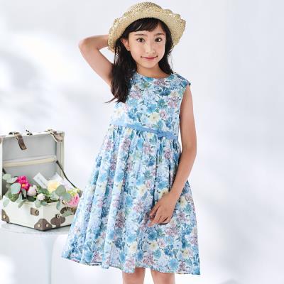 【日本製】【お揃い】リバティ(MARINA'S WALK)プリントタナローン 水彩花柄ワンピース(90~140cm)