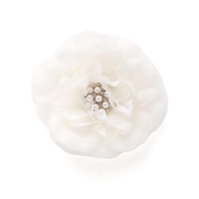 【日本製】オーガンジービジューフラワーコサージュ