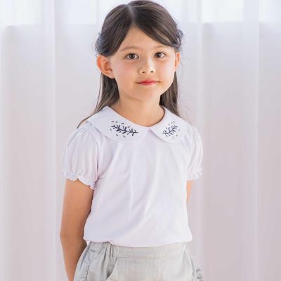 ベア天竺襟刺しゅうTシャツ(100~140cm)